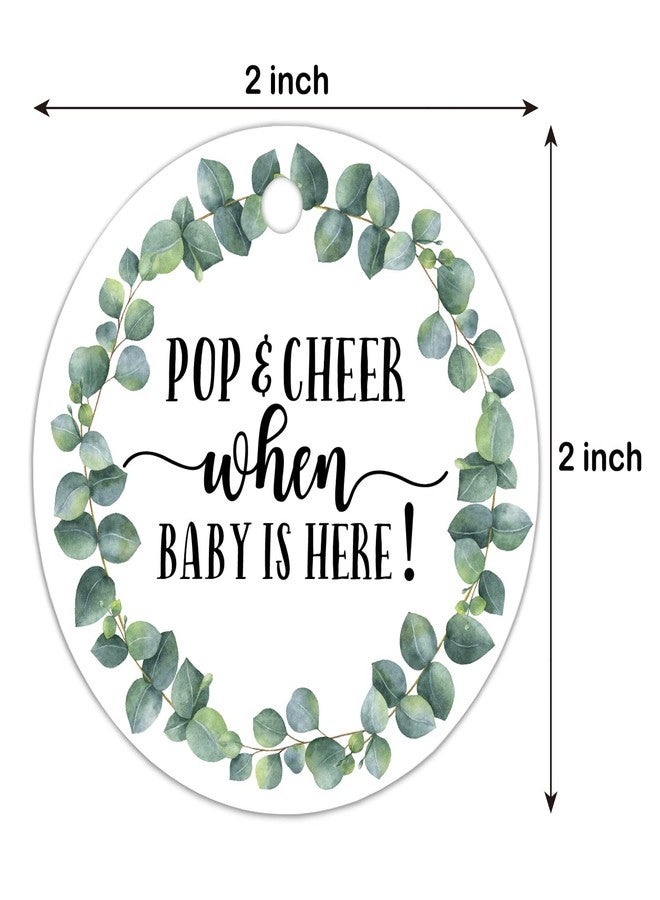 EKSPLODI None Brand Baby Shower Mini Champagne Bottle Tags, 50 Count with Greenery Design & Golden Ribbon - Image 4